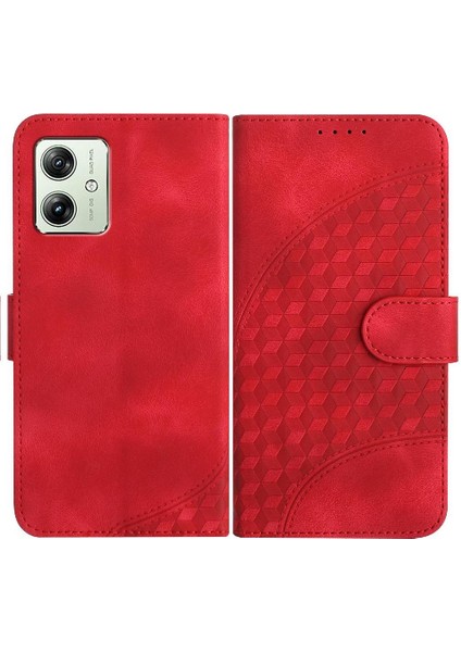 Motorola Moto G54 5g Manyetik Kart Tutucu Geometrik Desen Pu (Yurt Dışından)
