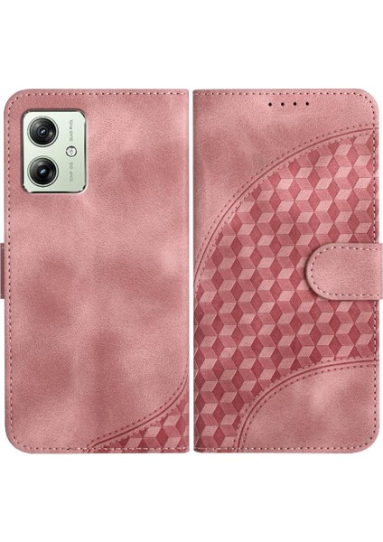 Motorola Moto G54 5g Manyetik Kart Tutucu Geometrik Desen Pu (Yurt Dışından)