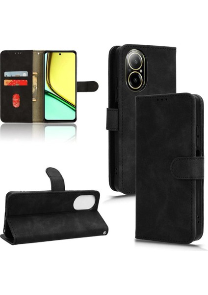 Oppo Realme C67 4g Deri Kart Sahibi ile Folio Flip Case Için Kılıf (Yurt Dışından)