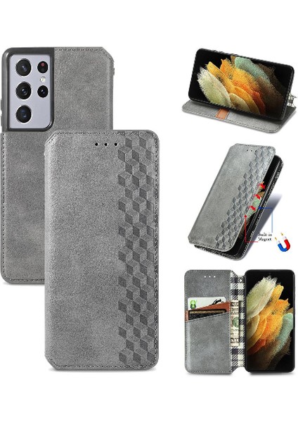 Samsung Galaxy S21 Ultra Zarif Iş Cüzdan Fonksiyonu Için Kılıf Çevirin (Yurt Dışından) fırsatları