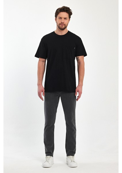 Erkek Önü Tek Cepli Bisiklet Yaka T-Shirt RD24YE002271