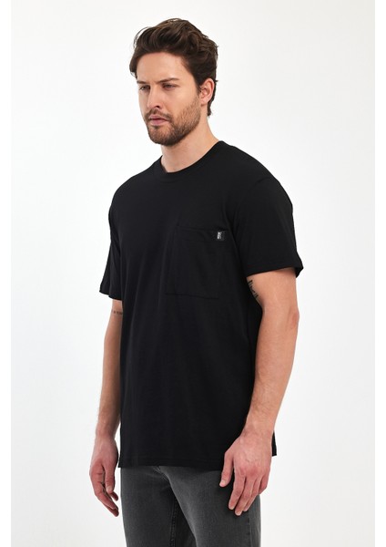 Erkek Önü Tek Cepli Bisiklet Yaka T-Shirt RD24YE002271