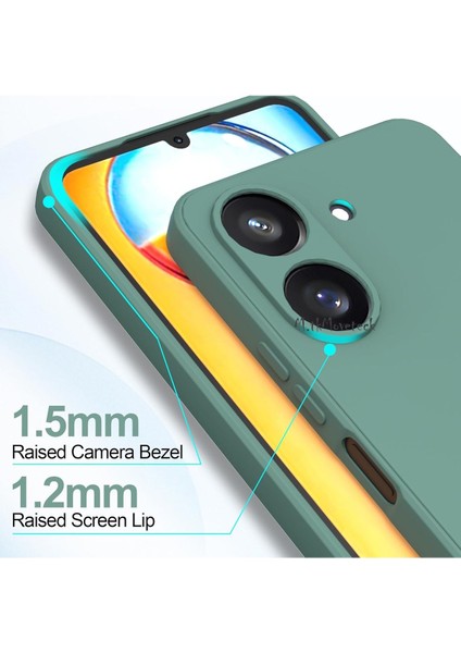 MTK Moveteck Xiaomi Poco C65 Kılıf Kamera Korumalı Yumuşak Silikon + 9h Ekran Koruyucu Cam 2'li Set