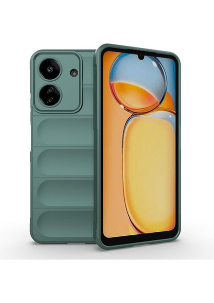 Xiaomi Poco C65 Kılıf Mat Hisli Dalgalı Elde Kaymaz Parmak Izi Yapmaz Içi Kadife Yumuşak Silikon