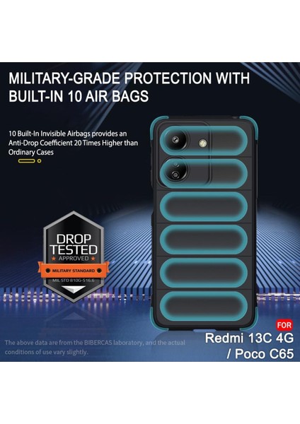 Xiaomi Poco C65 Kılıf Mat Hisli Dalgalı Elde Kaymaz Parmak Izi Yapmaz Içi Kadife Yumuşak Silikon