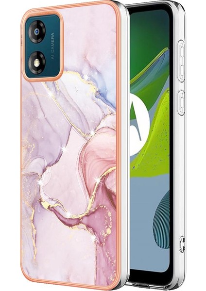 Motorola Moto E7 Güç Koruma Yumuşak Tampon Mermer Desen Ince (Yurt Dışından)