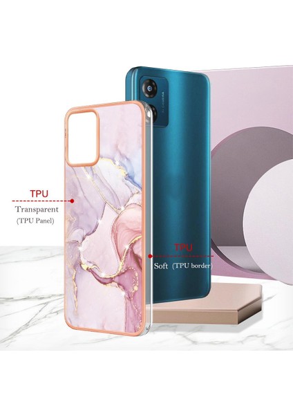 Motorola Moto E7 Güç Koruma Yumuşak Tampon Mermer Desen Ince (Yurt Dışından) indirimleri