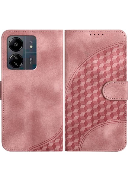 Xiaomi Redmi Için Kılıf Redmi Manyetik Kart Tutucu Geometrik Desen Pu Flip (Yurt Dışından)