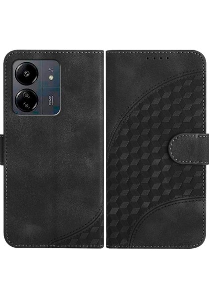 Xiaomi Redmi Için Kılıf Redmi Manyetik Kart Tutucu Geometrik Desen Pu Flip (Yurt Dışından)
