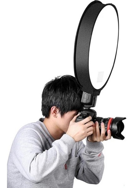 Tüm Tepe Kafa Flaşı Için 40CM Universal Çember Softbox Yumuşatıcı Canon Nikon Sony Fujifilm Olympus modelleri