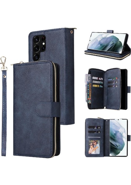 Samsung Galaxy S22 Ultra Kart Tutucu Fermuarlı Cebi El Çantası (Yurt Dışından)