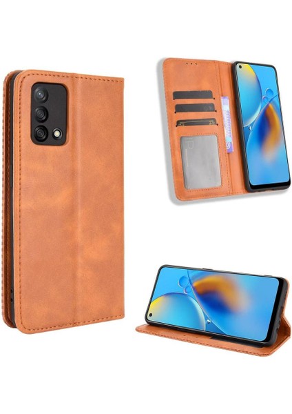 Oppo A74 4g Manyetik Kapatma Cüzdan Pu Deri Için Kılıf (Yurt Dışından)