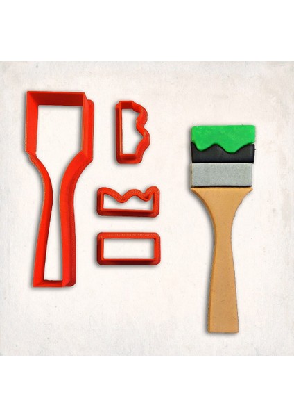 Boya Fırçası Detay Kurabiye Kalıp Seti 4’lü