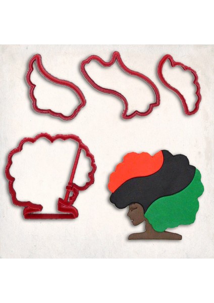 Afrika Bayrağı Kız Detay Kurabiye Kalıp Seti 4’lü
