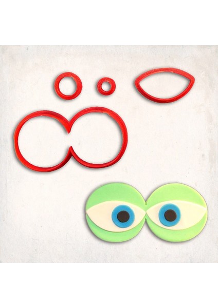 Eye Balls-1 Detay Kurabiye Kalıp Seti 4’lü