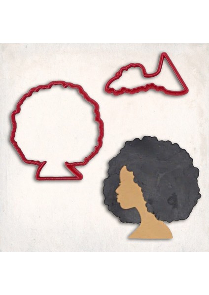 Afrikalı Kız Kafası-2 Detay Kurabiye Kalıp Seti 2’li