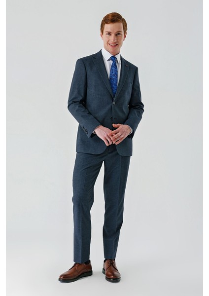 Koyu Lacivert Mono Yaka Çift Yırtmaç 6 Drop Comfort Fit Rahat Kesim Klasik Takım Elbise 1001240102 fiyatları