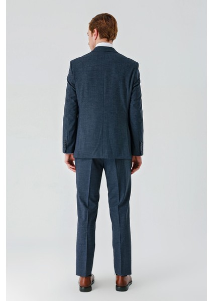 Koyu Lacivert Mono Yaka Çift Yırtmaç 6 Drop Comfort Fit Rahat Kesim Klasik Takım Elbise 1001240102 fırsatları