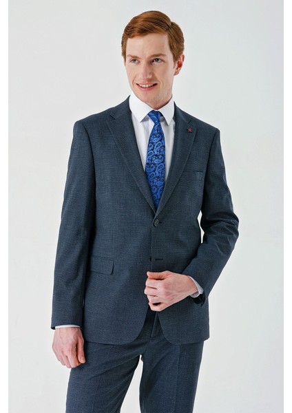 Koyu Lacivert Mono Yaka Çift Yırtmaç 6 Drop Comfort Fit Rahat Kesim Klasik Takım Elbise 1001240102 indirimleri