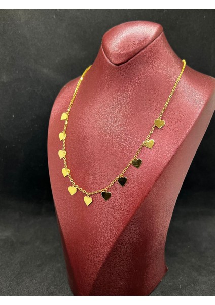 7 gr (Gram) Şans Kolyesi Kalp Desenli 22 Ayar Altın