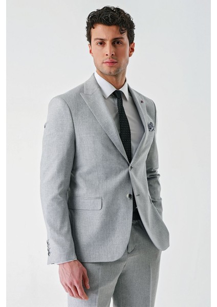 Gri Örme Kırlangıç Yaka 6 Drop Comfort Fit Rahat Kesim Klasik Takım Elbise 1001240112 fiyatları