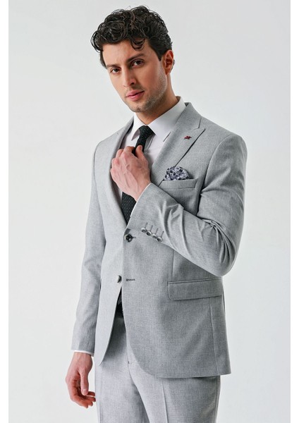 Gri Örme Kırlangıç Yaka 6 Drop Comfort Fit Rahat Kesim Klasik Takım Elbise 1001240112 fırsatları