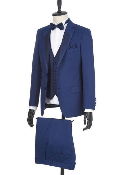 Lacivert Gabardin Mono Yaka Astarlı Yelekli 6 Drop Slim Fit Dar Kesim Smokin Damatlık 1001190166 fiyatları