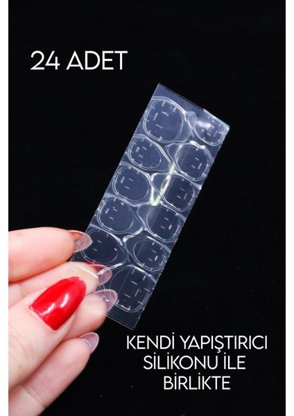 2 Adet 100'LÜ Takma Tırnak Beyaz Badem Model
