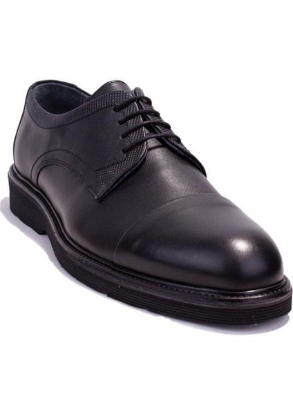 DMA08-217C Siyah Ortopedik Günlük Erkek Deri Ayakkabı