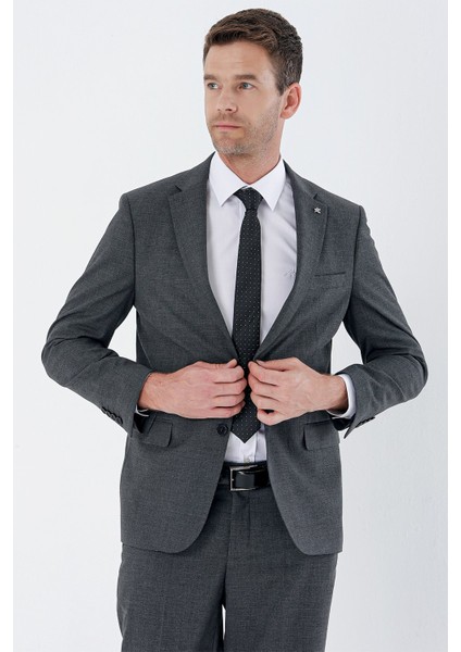 Siyah Desenli Mono Yaka 6 Drop Comfort Fit Rahat Kesim Klasik Takım Elbise 1001235163 modelleri