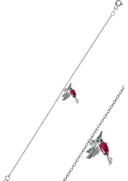 Kadın Ruby Kuş Model 925 Ayar Gümüş Halhal indirimleri