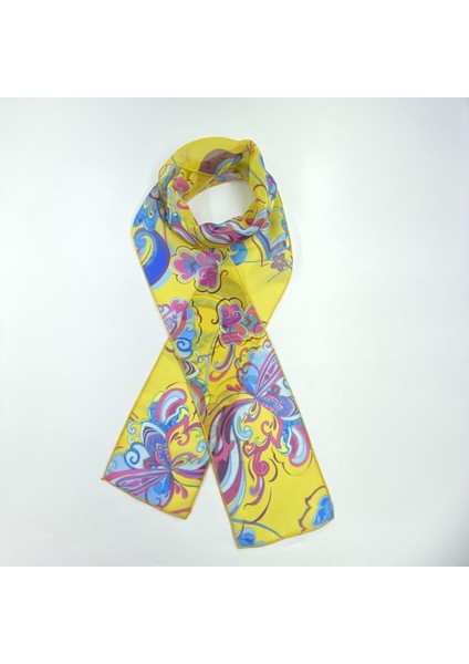 Paredora Floral Limon Pembe Hippi Fular