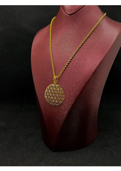 9 gr (Gram) Oval Kalemli Kolye 22 Ayar Altın