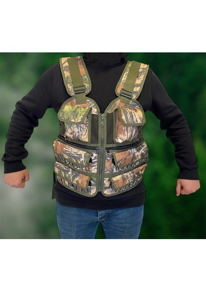 Avcı Yeleği Fileli Kolonlu Yelek