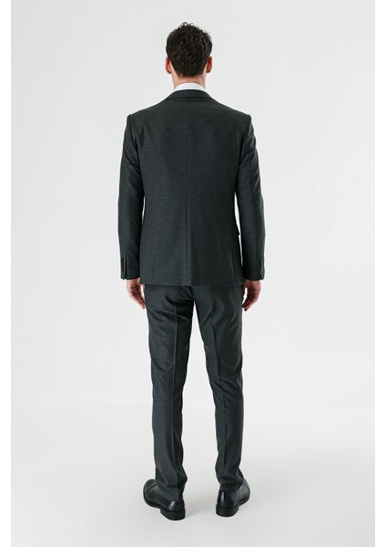 Koyu Antrasit Kırlangıç Yaka Yelekli Likralı 6 Drop Slim Fit Dar Kesim Klasik Takım Elbise 1001240167 fiyatları