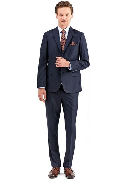 Lacivert Gabardin Kırlangıç Yaka Astarlı 6 Drop Slim Fit Dar Kesim Basic Takım Elbise 1001230011 fiyatları