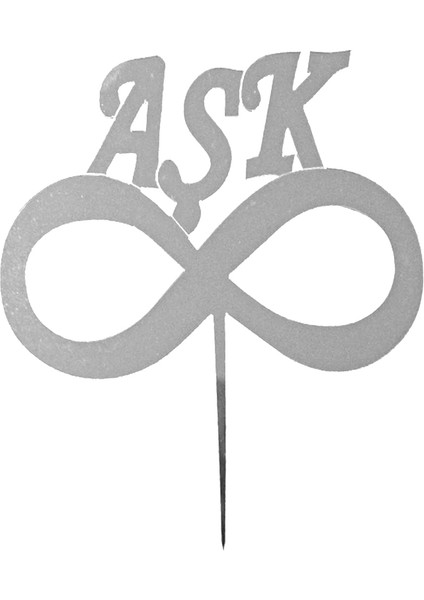 Pasta Üstü Yazısı Aşk - Gümüş