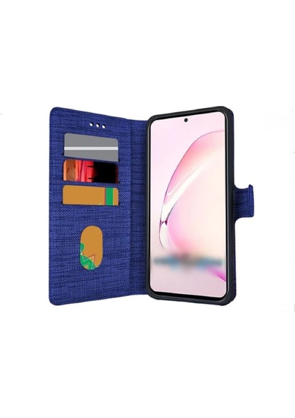Samsung A03S Kapaklı Cüzdanlı Kart Bölmeli Kumaş Desenli Kılıf