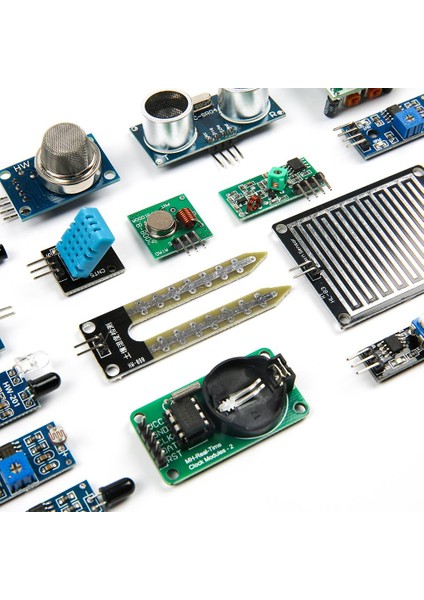 Arduino ve Raspberry Pi ile Uyumlu 16 Adet 21 Parça Başlangıç Sensör Seti