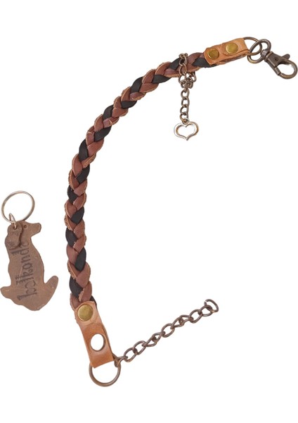 Köpek kolyesi deri örgülü siyah metal zincirli boyun ölçüsü:M.32-40cm ayarlamalı dog collar K1-8M modelleri