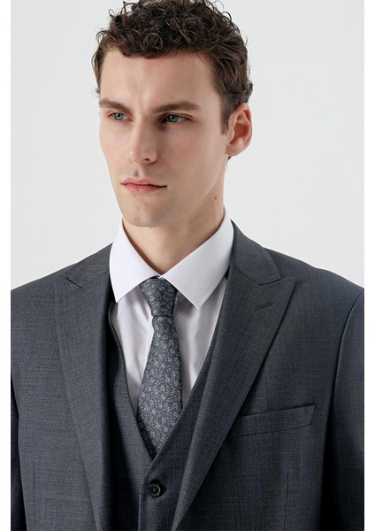 Koyu Füme Kırlangıç Yaka Yelekli 6 Drop Slim Fit Dar Kesim Klasik Takım Elbise 1001235166 fiyatları