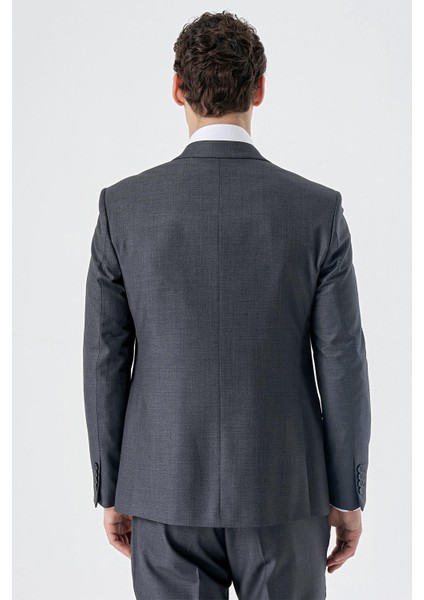 Koyu Füme Kırlangıç Yaka Yelekli 6 Drop Slim Fit Dar Kesim Klasik Takım Elbise 1001235166 fırsatları