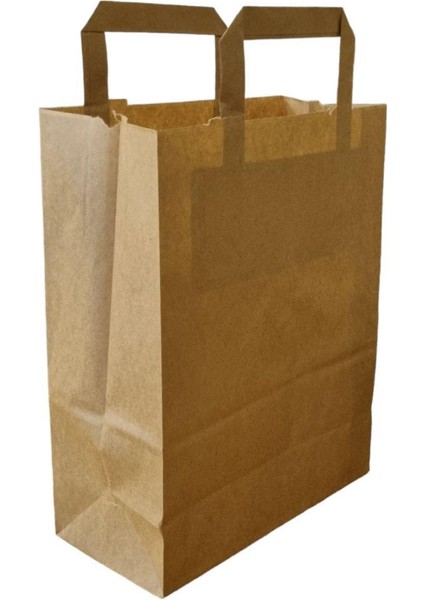 Flat Kraft Kağıt Çanta Karton Hediyelik Poşet Torba - 22X28 Cm. - 30 Adet
