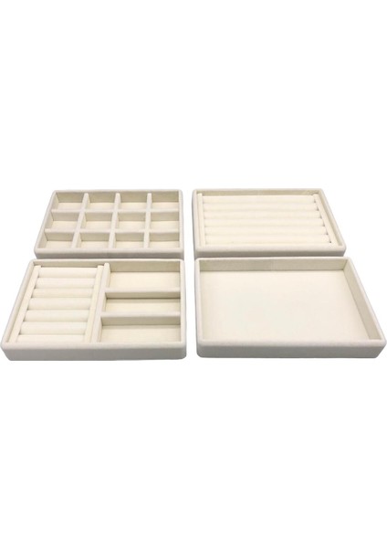 Tekno Trust Çekmece Içi Süet Kumaş Krem Renk 4 Lü Takım Çekmeçe Içi Takı Standı Bej Kumaş 444 fiyatları