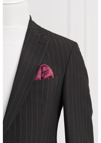 Slimfit Çizgili Mono Yaka Çift Yırtmaçlı Likralı Jogger Takım Elbise fırsatları