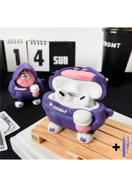 Pro Uyumlu Hoodie Patrick Yıldız Figürlü Kılıf ve Mavi Bluetooth Kulaklık Temizleme Kalemi Ikili Set fırsatları
