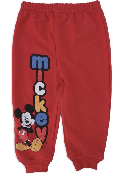 Erkek Bebek Mickey Mouse Baskılı Yazılı 2'li Alt Üst Takım