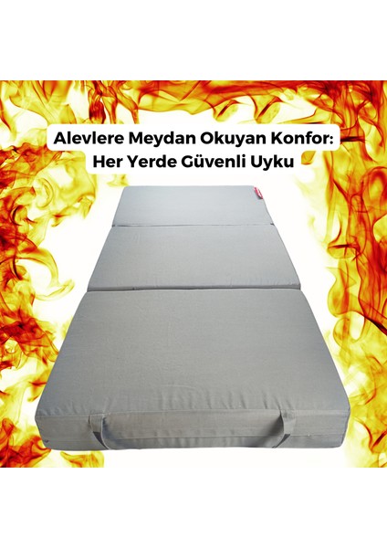 Maxisafe Pro Şantiye Yatağı 80X180X14 cm Fermuarlı Işçi Yatağı Sünger Yatak Antrasit