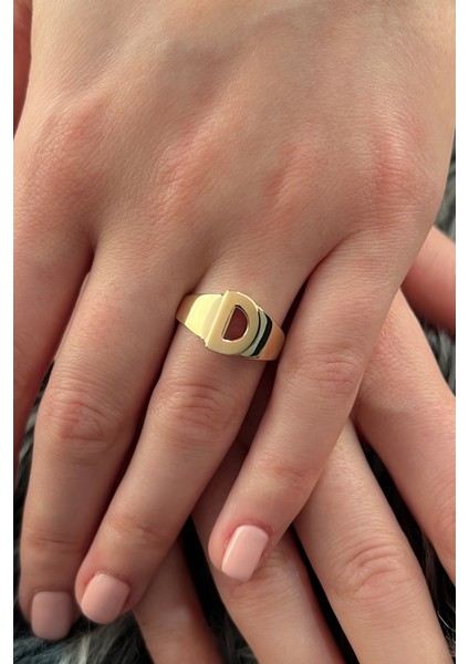 14 Ayar Altın Taşsız D Harfli Yüzük fiyatları
