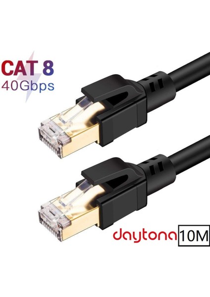 Cat8 Gigabit 40GBPS S/ftp 2000MHZ Altın Uçlu Yüksek Hızlı Internet Kablosu A5217